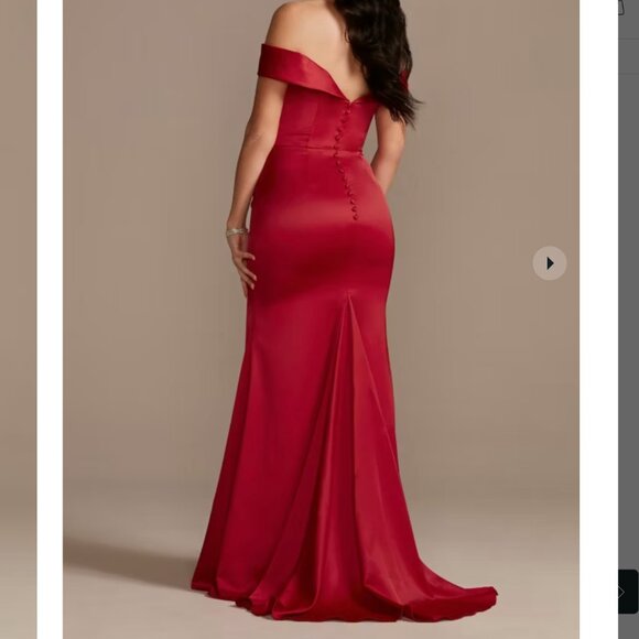 GALINA SIGNATURE satin off-the-shoulder mermaid dress - Black Bridesmaid Dress - Picture 2 of 13